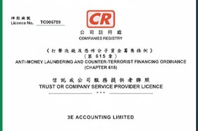 3E Accounting Limited is a Licensed Company Service Provider in Hong Kong 2019